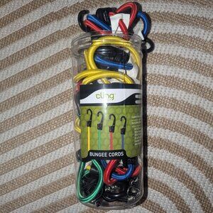 Cling 20pc Assorted Bungee Cords: Multicolor Nylon Tie Downs with Hooks, Smalles